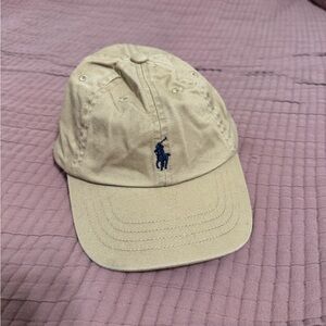 Ralph Lauren Tan Cap with Navy Logo